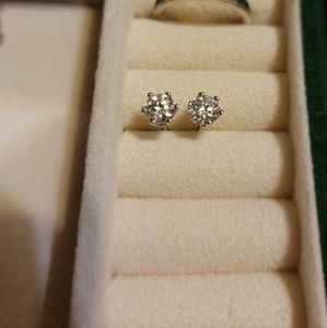 Certified 1 Ct Moissanite Diamond Sterling Silver Earrings